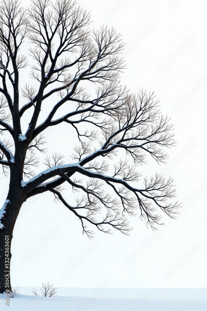 Isolated tree branches on a snowy white background, tree branches Isolated tree branches on a snowy white background, tree branches