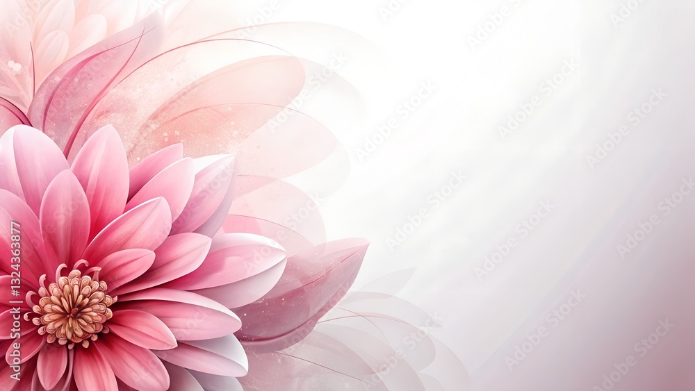 Fototapeta premium pink flower-Corner Composition background