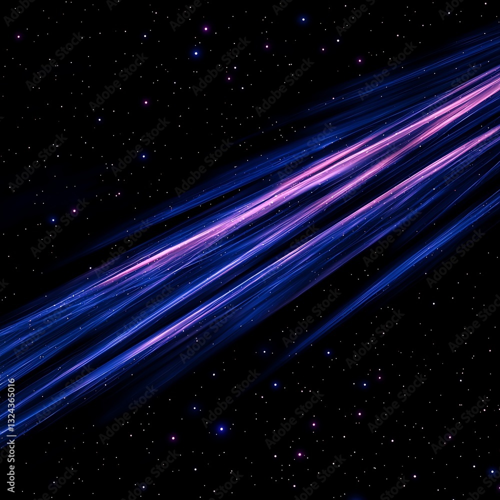 Obraz premium Cosmic Light Streaks Across Night Sky.