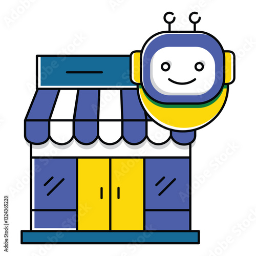 Physical and Ai Online Storefront Vector Symbol Icon Design