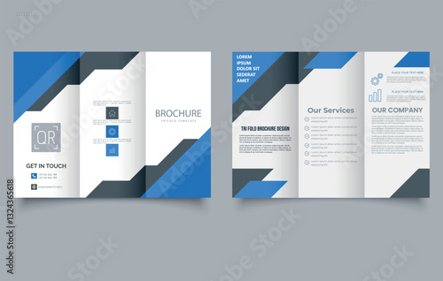 Corporate Trifold Brochure Template. Business Marketing Design