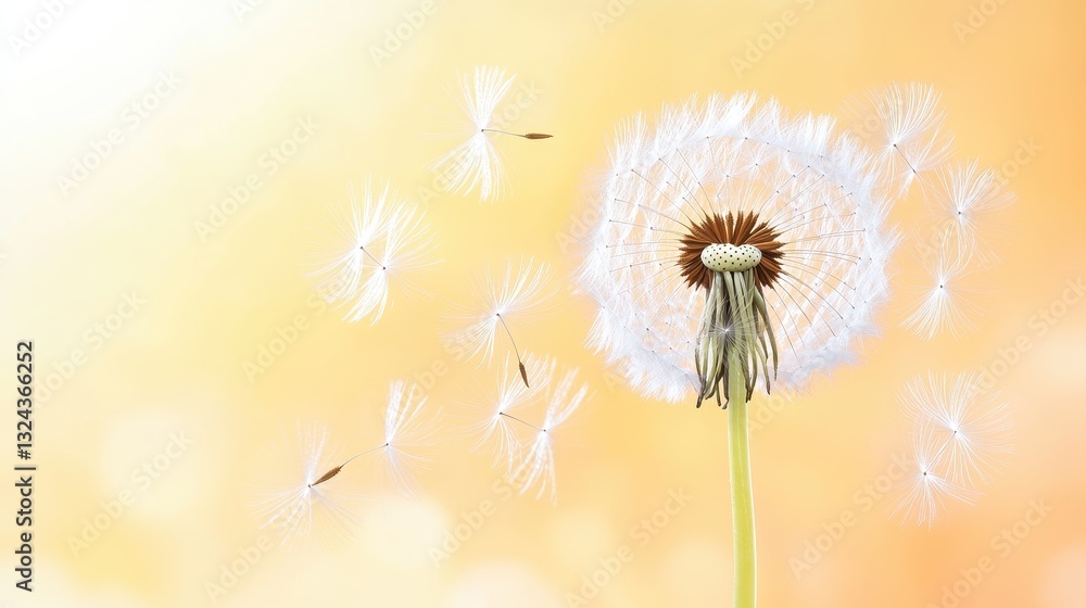 Obraz premium Delicate Dandelion Seeds Illuminated By Soft Light
