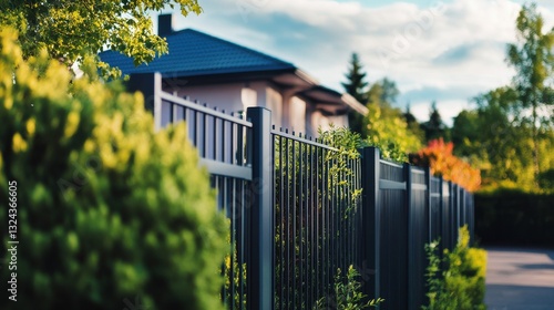 High-Quality Product Photography of a Metal Security Fence Designed to Prevent Unauthorized Access and Protect Property from Intrusion, Offering Strong Visibility and Durability photo