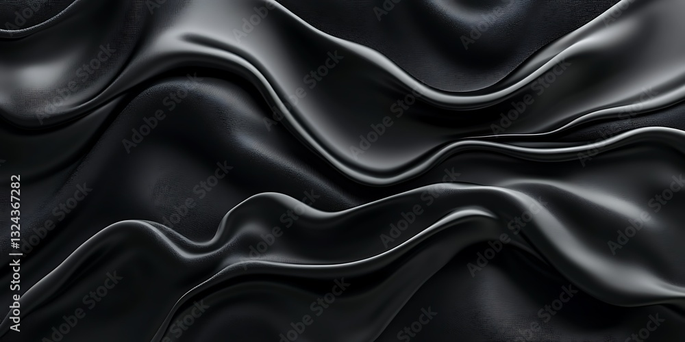 Fototapeta premium Dark fabric waves, abstract texture