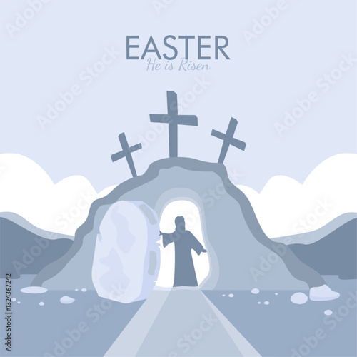vector easter sunday poster template 