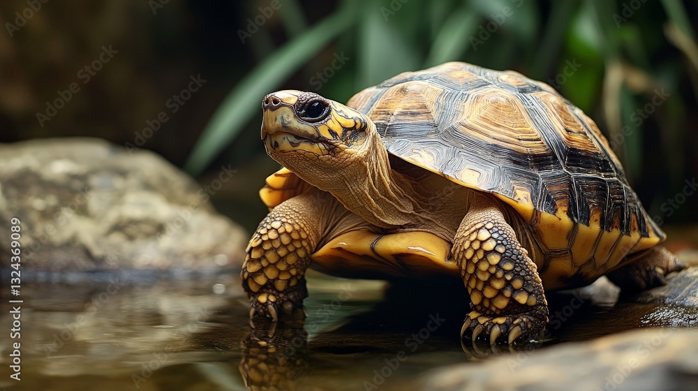 Hermann's tortoise in natural habitat Hermann's tortoise in natural habitat