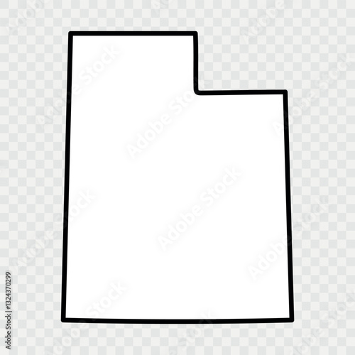 Utah Map Black, State Border, United States, US America, Transparent Isolated, Variations. High detailed vector map - Utah. Vector icon. Color set