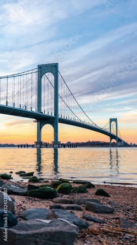 Bridge, River, Bay, Evening Glow, Fire Cloud, 4K, Timelapse, Day to Night
