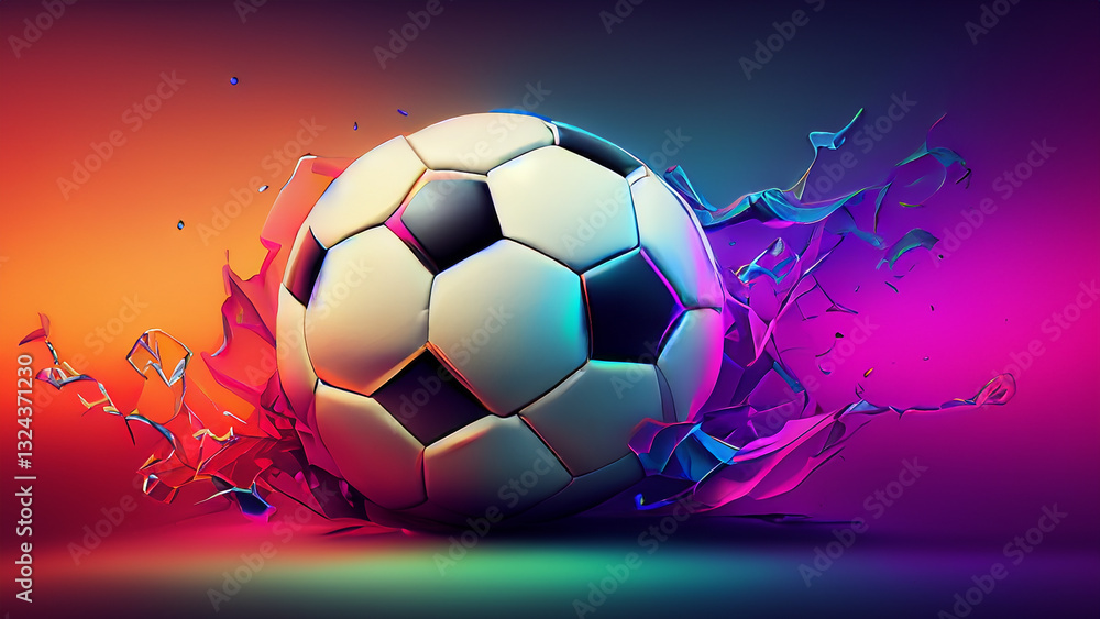 Obraz premium Background hyper realistic colorful football beautiful wallpaper hd best quality image art illustration design
