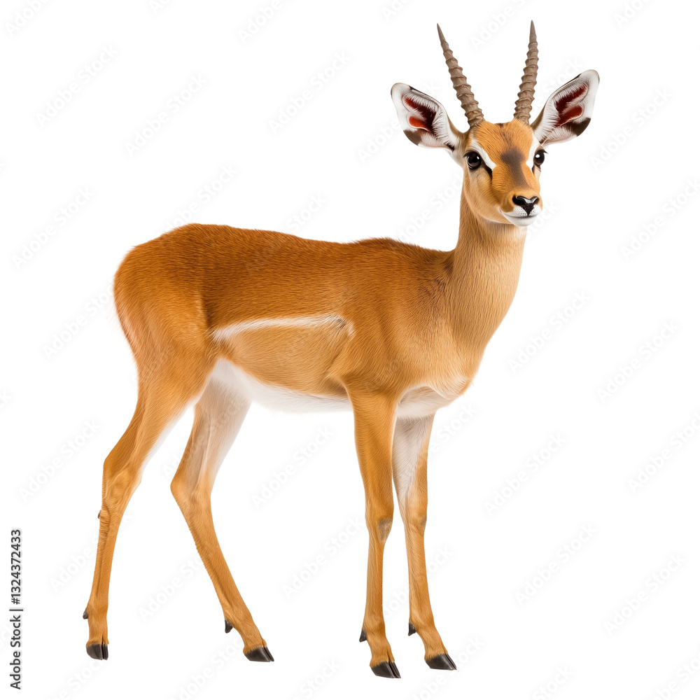 Obraz premium Portrait of a Graceful Antelope isolated on white or transparent background, png. Easy to place on any other background