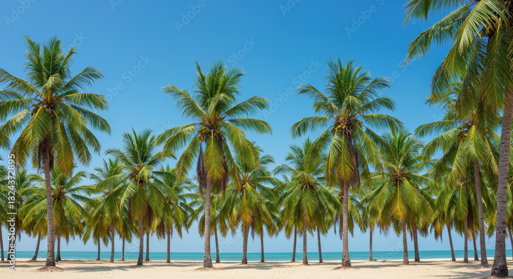 Tropical Paradise: Palm Trees, White Sand & Blue Sky - Dream Vacation Escape Awaits! Tropical Paradise: Palm Trees, White Sand & Blue Sky - Dream Vacation Escape Awaits!