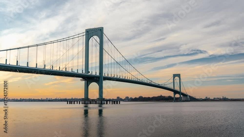 Bridge, River, Bay, Evening Glow, Fire Cloud, Timelapse, Day to Night