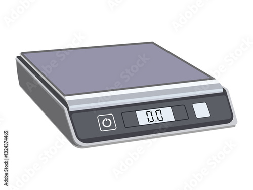 Digital weighing scale vector illustration, electronic kitchen and commercial scale