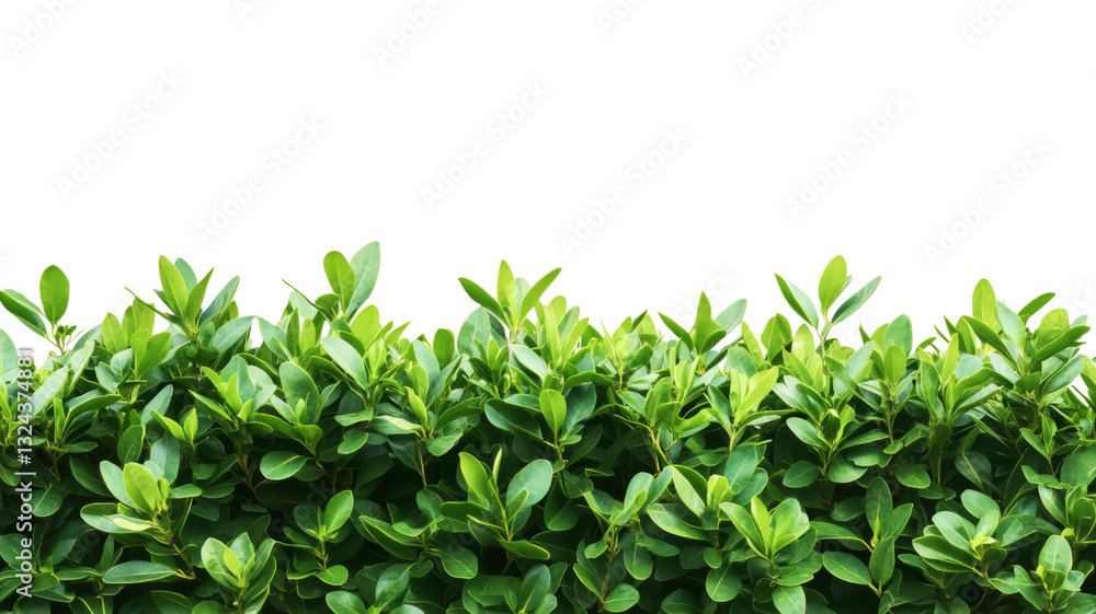 Green leaves creating a natural border on transparent background Green leaves creating a natural border on transparent background