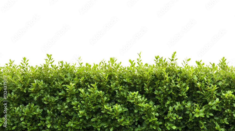 Green hedge with transparent background creating natural border