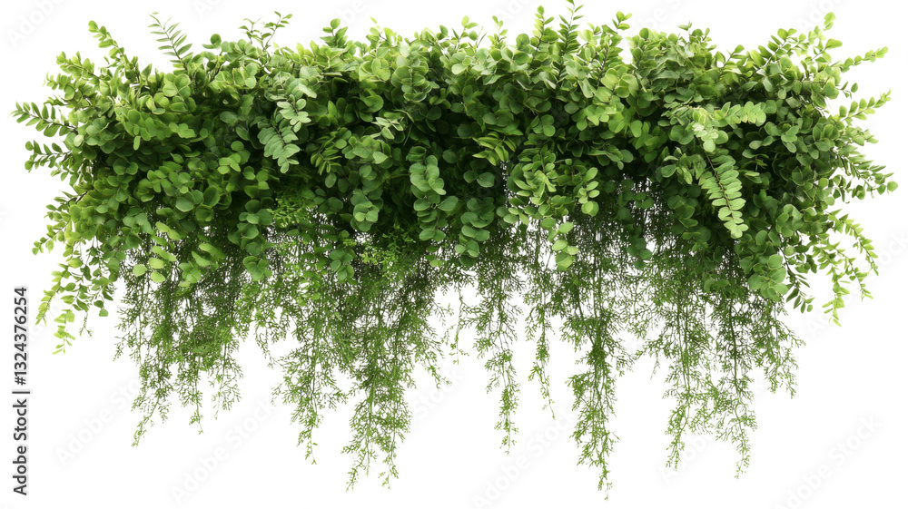 Obraz premium Hanging vines with green leaves on transparent background