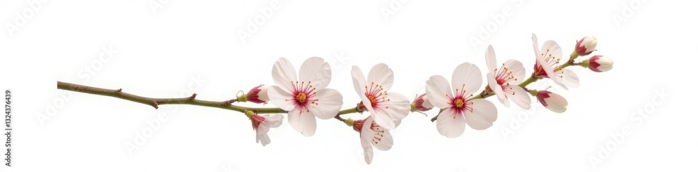 Delicate flower stem isolated on white background, isolation, texture, foliage Delicate flower stem isolated on white background, isolation, texture, foliage