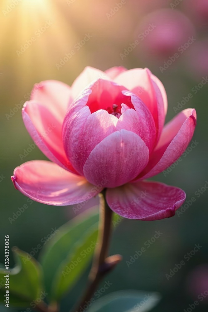 Soft pink petals unfurl in gentle morning light, blossoms, blossums Soft pink petals unfurl in gentle morning light, blossoms, blossums