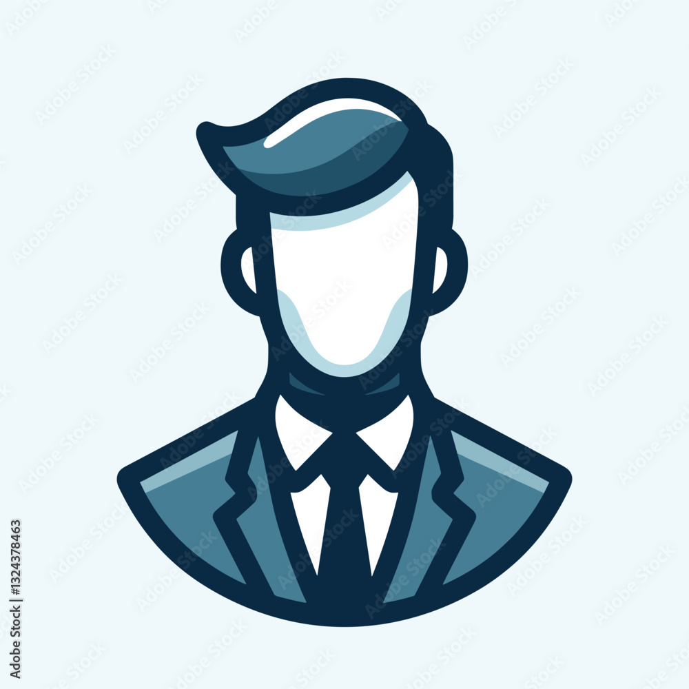 Obraz premium Faceless Businessman Avatar in Flat Illustration Style