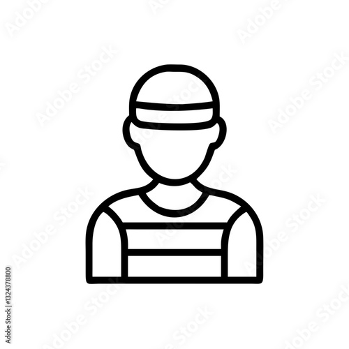 Prisoner icon in a black vector style for criminal justice concepts