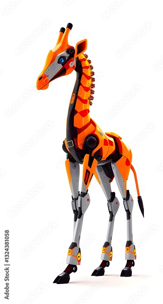 3d robot giraffe cyberpunk, modern future concept 3d robot giraffe cyberpunk, modern future concept