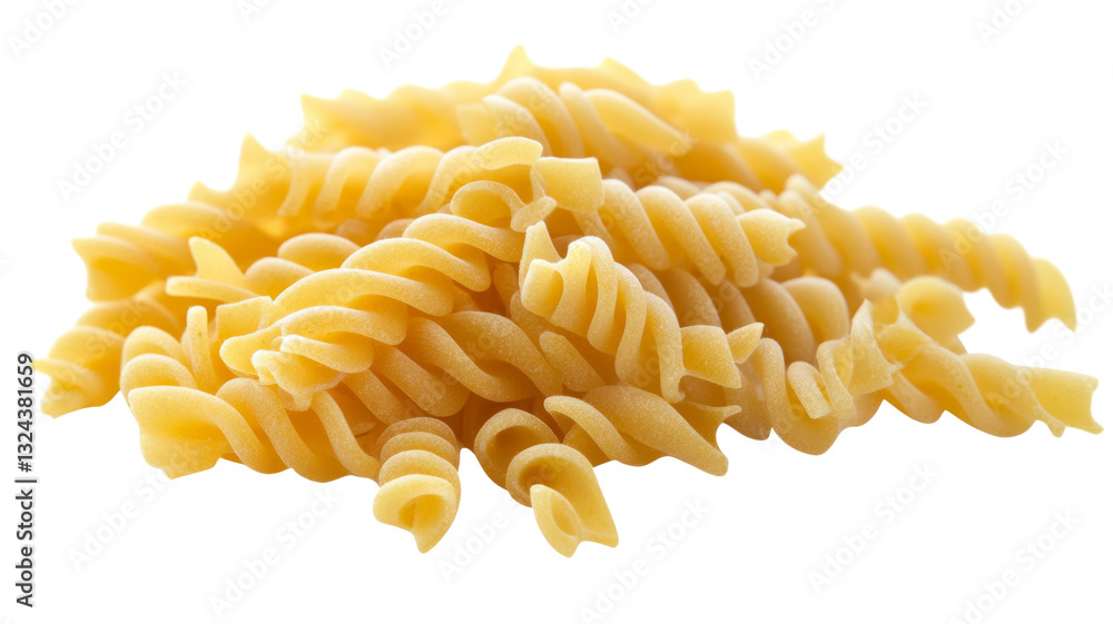 Pile of rotini pasta isolated on transparent background Pile of rotini pasta isolated on transparent background