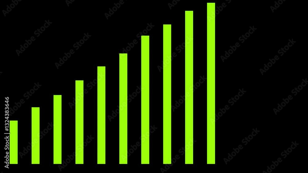 Cyan Business Loss Graph Icon | Animated Falling Chart on Black Background Cyan Business Loss Graph Icon | Animated Falling Chart on Black Background