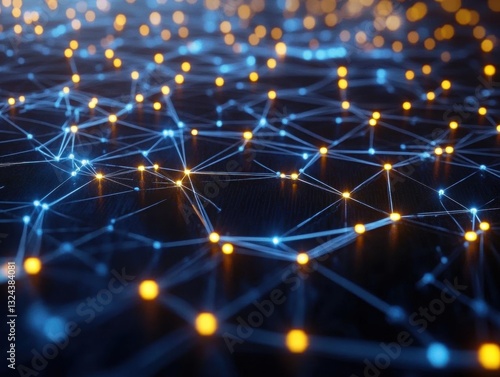 Interconnected Network of Glowing Points