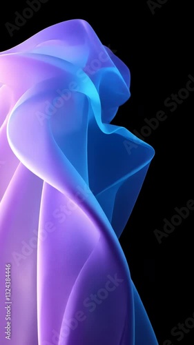 Wallpaper Mural Abstract Swirling Purple and Blue Smoke on Black Background Torontodigital.ca