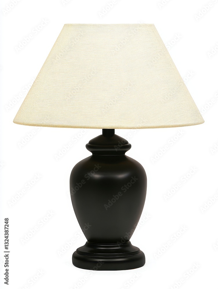 Black Table Lamp with Textured Off White Shade Black Table Lamp with Textured Off White Shade