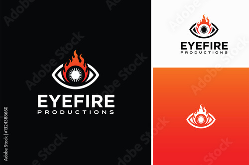 An Eye with Fire Flame or a Burning Eyeball logo design