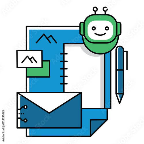 Professional Branding Identity Ai Robot Vector Icon Design