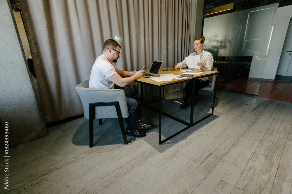office workers doing paperwork office workers doing paperwork