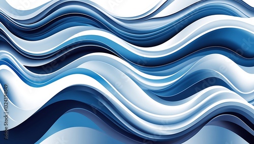 A dynamic background with flowing waves in electric blue and soft white, symbolizing innovation and synergy.