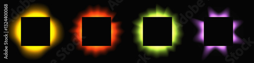 Set of square illuminate light frames