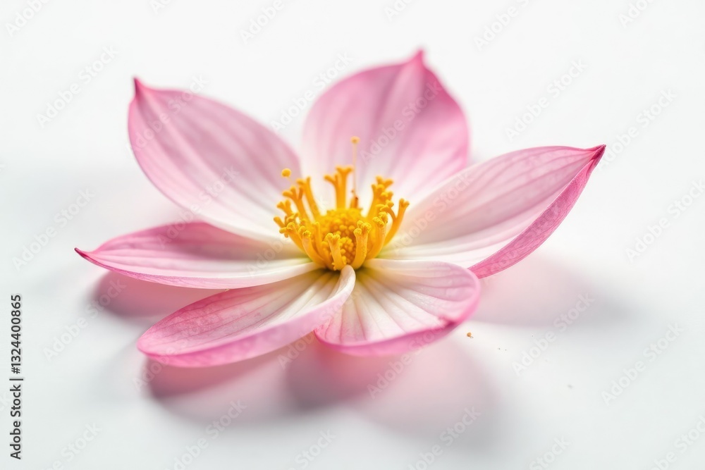Delicate flower petals unfolding on white background, simple, soft, white Delicate flower petals unfolding on white background, simple, soft, white