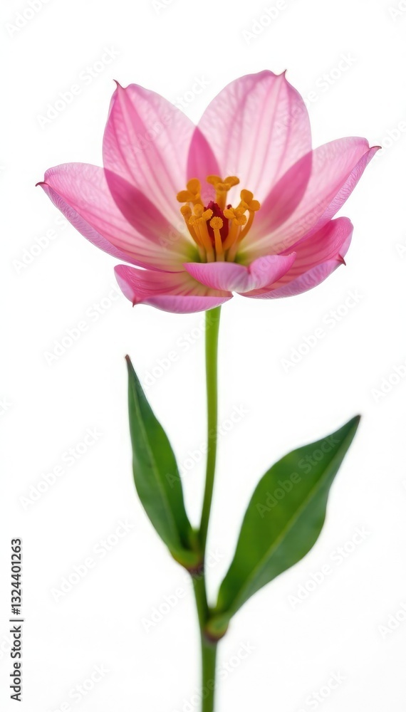 Fototapeta premium Delicate flower with intricate details on white background, blossom, isolated