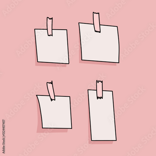 Stylized Sticky Notes Organization Illustration