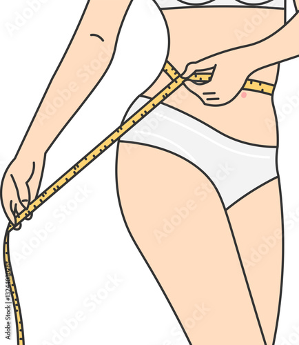 woman with tape measure on waist woman diet