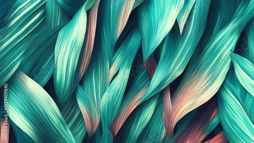 Abstract colorful fantasy leaf texture, nature background, tropical leaf