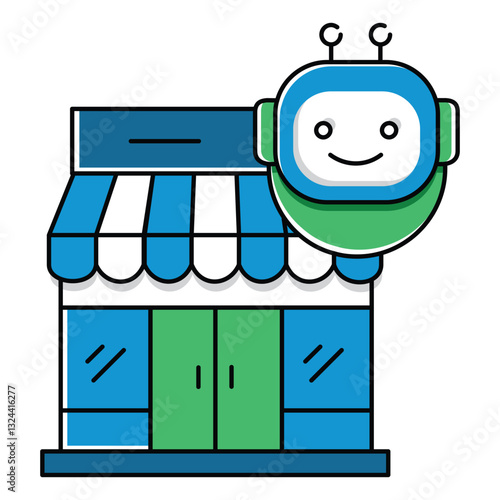 Ai Market Store and Business Trade vector Icon design