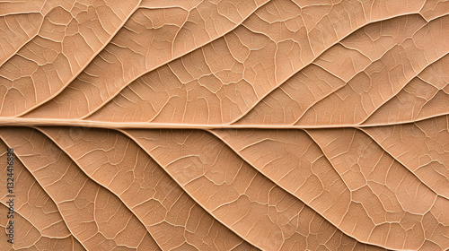 Detailed close-up of a dried leaf's intricate vein structure