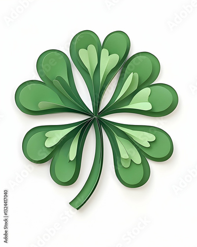 Detailed, layered clover design