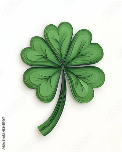 Detailed, layered paper clover