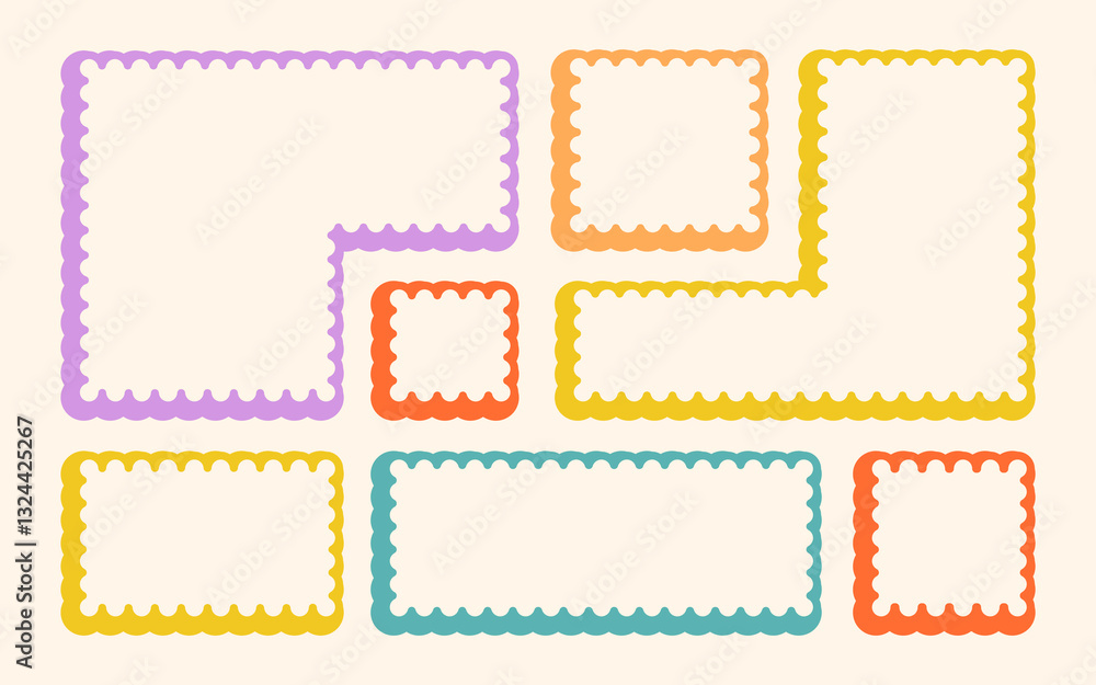 Frames Scalloped Vector Corrugated Bento Grid Shapes Set. Scallop Frame Wavy Retro Stickers Collection. Zig Zag Edge Geometric Borders Tag Boxes. Wiggle Line Design Sign Background. Isolated Frames Scalloped Vector Corrugated Bento Grid Shapes Set. Scallop Frame Wavy Retro Stickers Collection. Zig Zag Edge Geometric Borders Tag Boxes. Wiggle Line Design Sign Background. Isolated