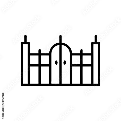 Prison gate icon in a black vector style for correctional facility concepts