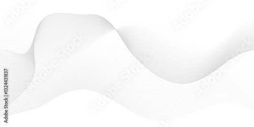 Abstract dynamic creative smooth beautiful space digital composite sound and wave bland line. frequency flow business stripe gradient white vector technology template background.