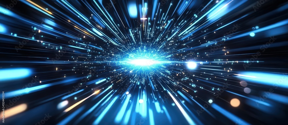 Fototapeta premium Stunning abstract 3D render showcasing digital internet in motion.