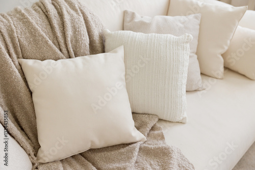 Decorative pillows on a bed