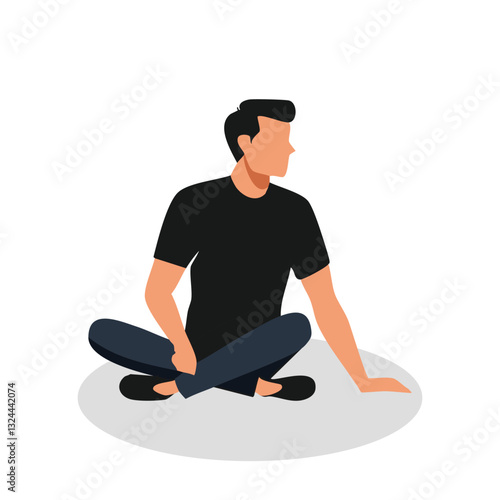 tension man Flat Vector Illustration